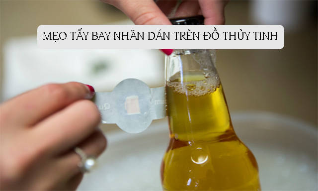 MẸO TẨY BAY NHÃN DÁN TRÊN ĐỒ THỦY TINH